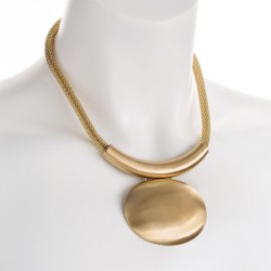 Necklace - Two tone gold and worn gold colour chain...