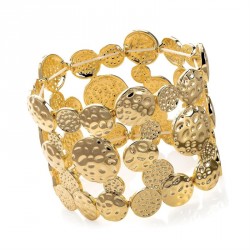 Bracelet - Gold colour stamp effect elasticated bracelet....