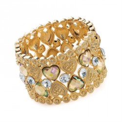 Bracelet - Gold colour crystal and AB crystal effect...