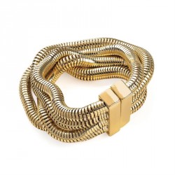 Bracelet - Four row gold colour chain bracelet with...