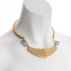 Necklace - Two tone gold and rhodium colour choker...