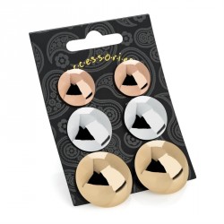Earring set - Three pairs rose gold, silver and gold...