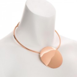 Necklace - Rose gold colour disc design collar necklace....