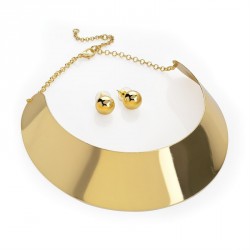 Necklace & Earring set - Gold colour collar set of...