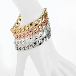 Bracelet set - Four row rhodium, silver, rose gold and...