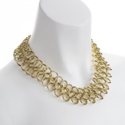 Necklace - Gold colour chain mail effect necklace. -...