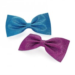 Hair bow set - Two piece blue and purple glitter hair...