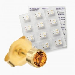 Earring set - Twelve topaz brown & gold colour sterile...