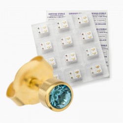 Earring set - Twelve aquamarine blue & gold colour...