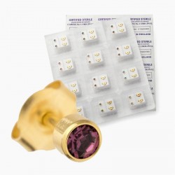 Earring set - Twelve amethyst purple & gold colour...