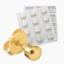Earring set - Twelve gold colour round ball sterile stud...