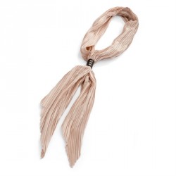 Scarf - Cream crinkle look tie scarf. - (SC30503)