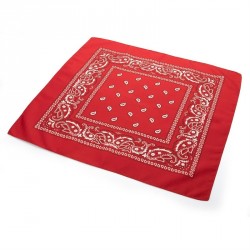 Bandana - Red and white paisley print bandana. - (SC30494)