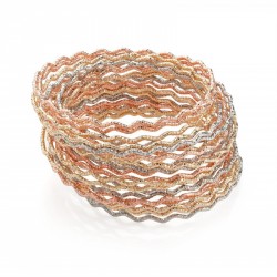 Bangle set - Twenty four piece two tone rhodium, gold and...