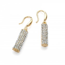 Earring - Gold colour crystal drop earrings. - (ER30406)