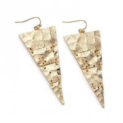 Earring - Gold colour triangle look earrings. - (ER30396)