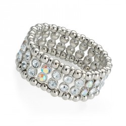 Bracelet - Rhodium colour crystal and AB crystal...
