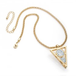 Necklace - Gold colour CZ crystal chain pendant necklace....