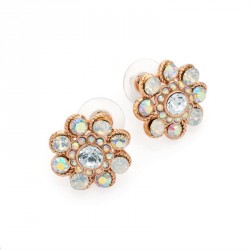 Earring - Rose gold colour crystal , AB crystal and white...