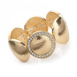 Bracelet - Gold colour elasticated bracelet. - (BL30346)