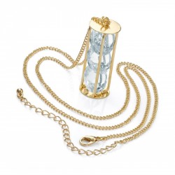Necklace - Gold colour crystal barrel design chain...