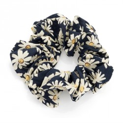 Scrunchie - Navy and beige colour flower print...