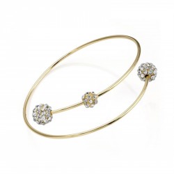 Bracelet - Shiny gold colour crystal ball arm bangle. -...