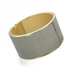 Bracelet - Shiny gold colour silver glitter hinge bangle....