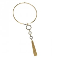 Necklace - Gold and burnished gold colour tassel collar...