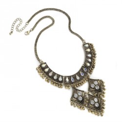 Necklace - Burnished gold colour crystal and AB crystal...