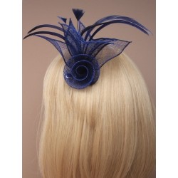 Fascinator Clip & Pin - mesh net flower fascinator with...