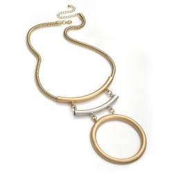Necklace - Shiny gold, brushed gold and rhodium colour...