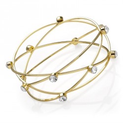 Bracelet - Gold colour crystal weave design bangle. -...
