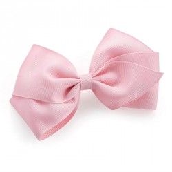 Hair bow - Pink colour bow ribbon hair clip. - (HA29965)