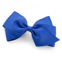 Hair bow - Royal blue colour bow ribbon hair clip. -...