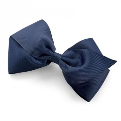 Hair bow - Navy blue colour bow ribbon hair clip. -...