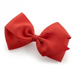 Hair bow - Red colour bow ribbon hair clip. - (HA29961)