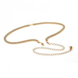 Belt - Shiny gold colour chain belt. - (BT29865)