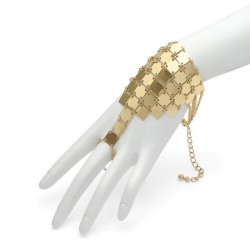 Bracelet - Gold colour chain mail style ring and bracelet...
