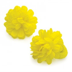 Hair flower set -Two piece yellow colour medium size...