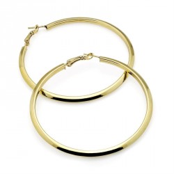 Earring - Gold colour large 8cm hoop earrings. - (ER29696)