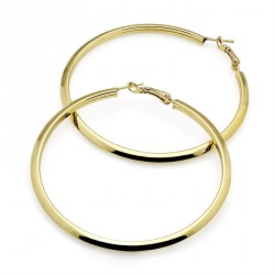 Earring - Gold colour large 7cm hoop earrings. - (ER29694)