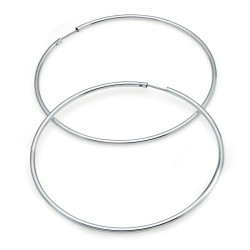 Earring - Silver colour large 8cm thin hoop earrings. -...