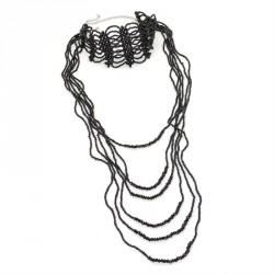 Necklace set - Six row black colour choker and bead...