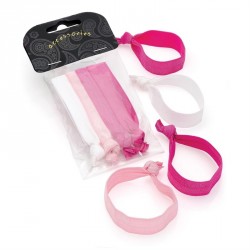 Hair tie set - Four piece pink tone elasticated hair...