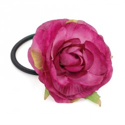 Hair flower - Fuchsia tone flower hair elastic. - (HA29658)