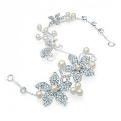 Hair accessory - Silver and cream pearl colour crystal...