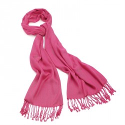 Scarf - Light fuchsia pink colour pashmina style tassel...