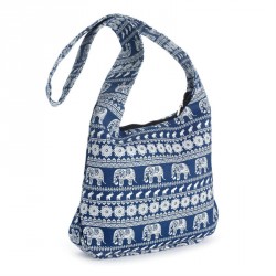 Bag - Blue and white colour elephant print bag - (BG29568)