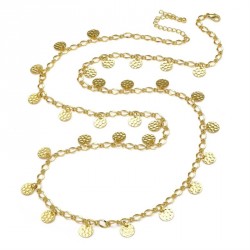 Gold colour coin charm chain belly chain - (BC29527)